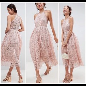 ASOS Pink Lace Prom Dress
